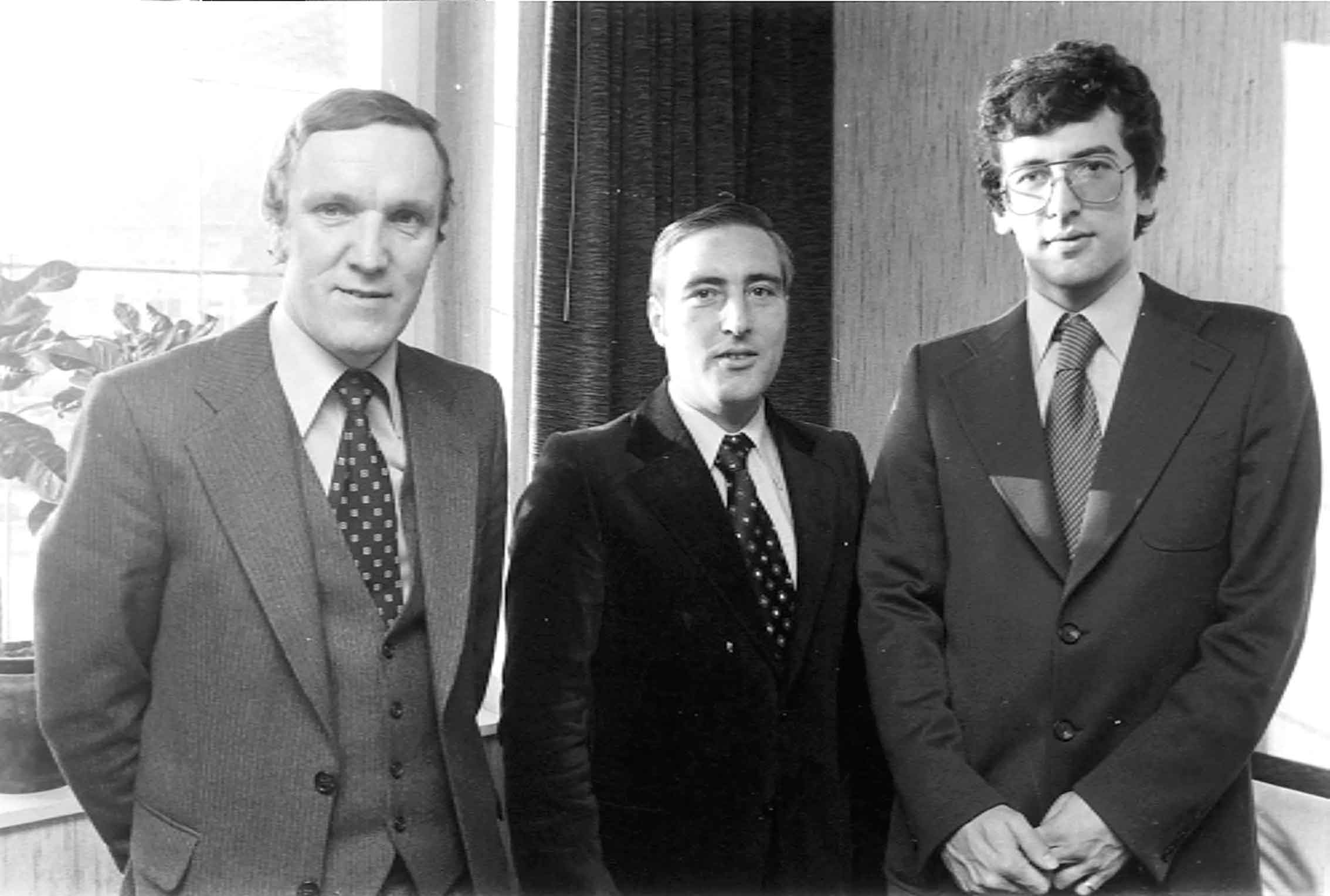 Egon Schumacher, Werner Thur and Frank Bening in the seventies: LUBING grows from a small, medium-sized mechanical engineering company to an international player in the agricultural sector.